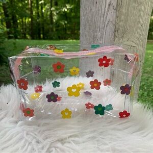 Flower Print Clear Makeup Bag